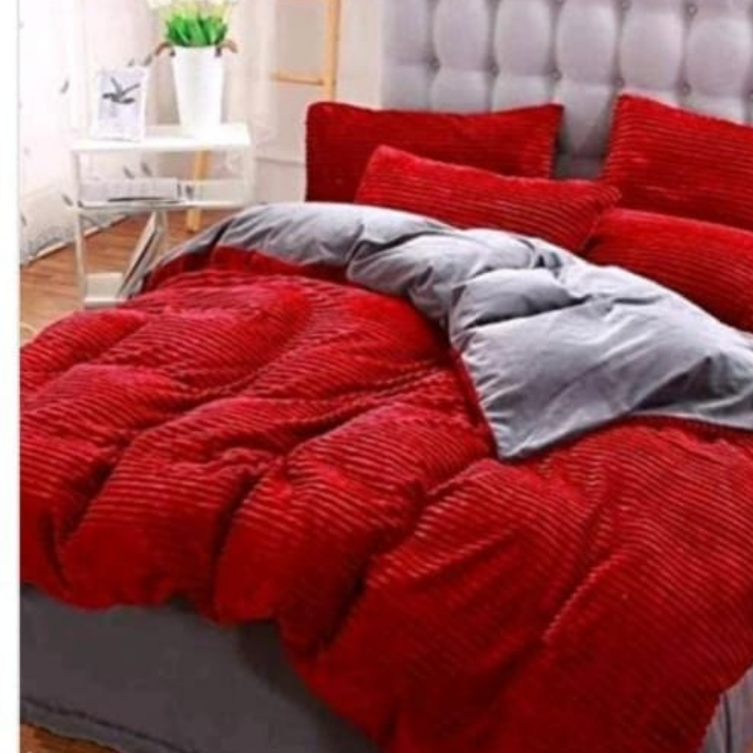 4Pc Velvet Fleece Duvet (6x7 Red)